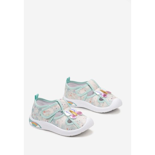 Zielone Tenisówki Sportowe z Naszywkami Rzepem i Skórzaną Wkładką Lerria ze sklepu born2be.pl w kategorii Trampki dziecięce - zdjęcie 168939254