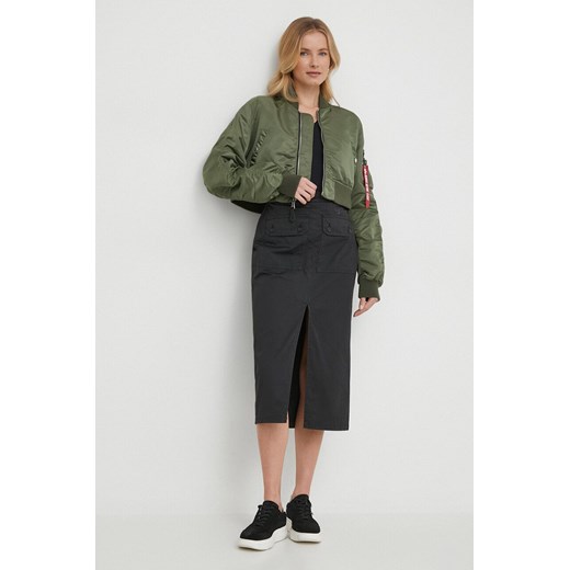 Alpha Industries kurtka bomber MA-1 BOXY WMN damski kolor zielony przejściowa Alpha Industries S ANSWEAR.com