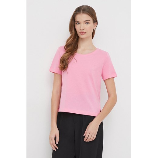 United Colors of Benetton t-shirt bawełniany damski kolor różowy ze sklepu ANSWEAR.com w kategorii Bluzki damskie - zdjęcie 168941262