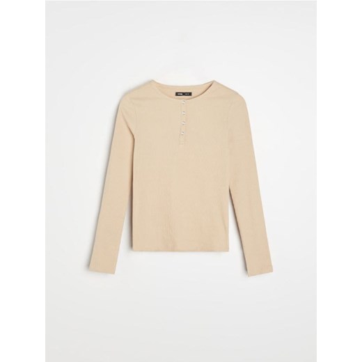 Sinsay - Koszulka z długimi rękawami - kremowy Sinsay XL Sinsay