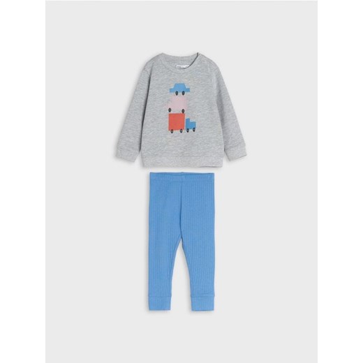 Sinsay - Komplet: bluza i legginsy - niebieski ze sklepu Sinsay w kategorii Komplety niemowlęce - zdjęcie 168958393