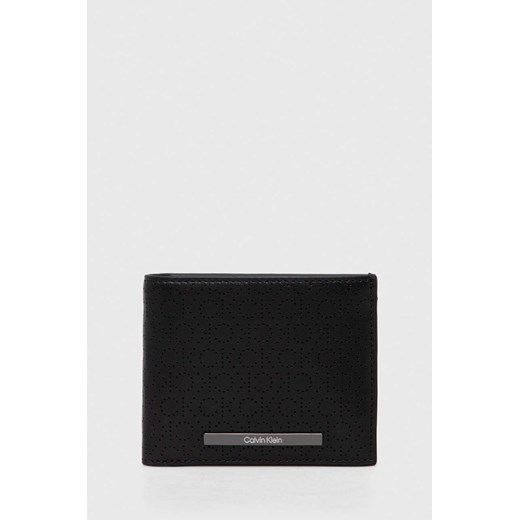 Calvin Klein portfel skórzany męski kolor czarny ze sklepu ANSWEAR.com w kategorii Portfele męskie - zdjęcie 168961733