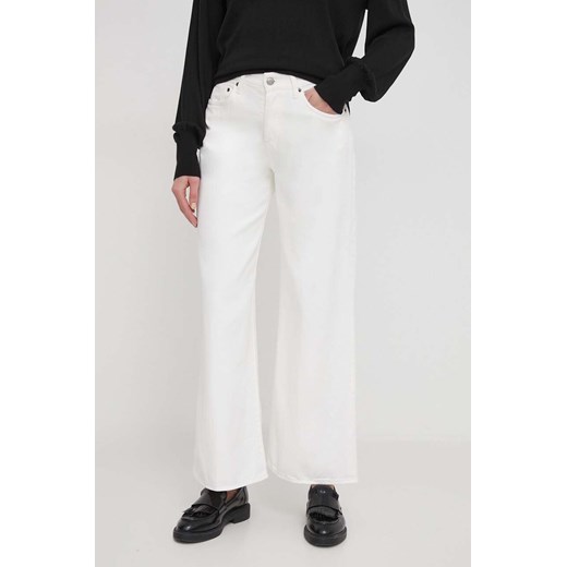 Sisley jeansy damskie kolor biały ze sklepu ANSWEAR.com w kategorii Jeansy damskie - zdjęcie 168961743