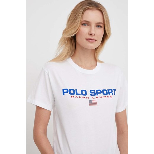 Polo Ralph Lauren t-shirt bawełniany damski kolor biały ze sklepu ANSWEAR.com w kategorii Bluzki damskie - zdjęcie 168961901