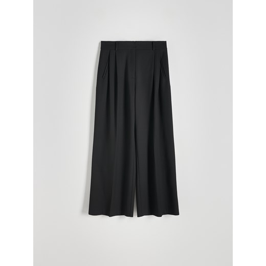 Reserved - Spodnie z szerokimi nogawkami - czarny ze sklepu Reserved w kategorii Spodnie damskie - zdjęcie 168962454