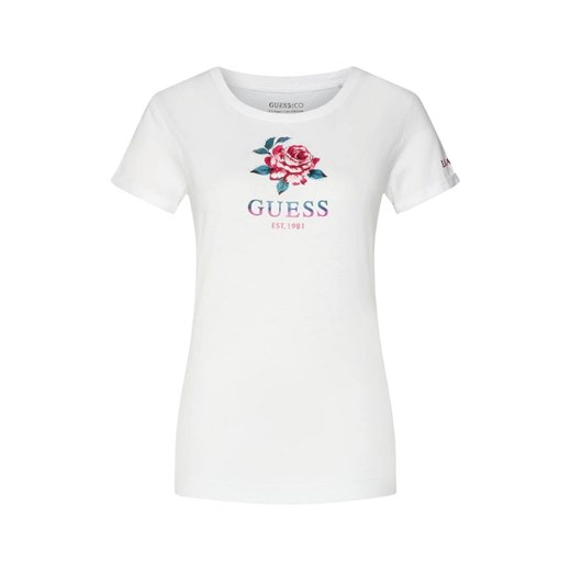 t-shirt damski guess w4ri37 ja914 biały ze sklepu Royal Shop w kategorii Bluzki damskie - zdjęcie 168962510