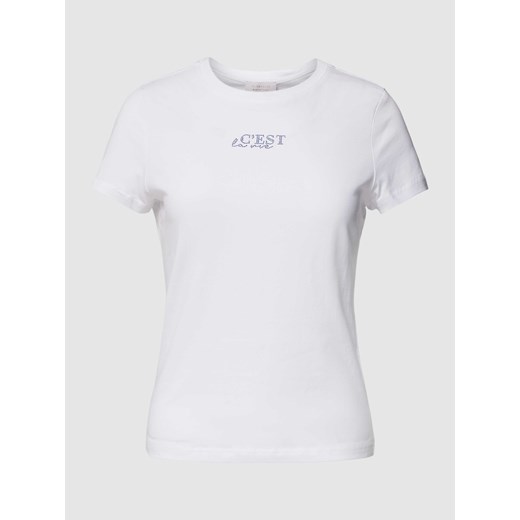T-shirt z napisem z kamieni stras ze sklepu Peek&Cloppenburg  w kategorii Bluzki damskie - zdjęcie 168962862