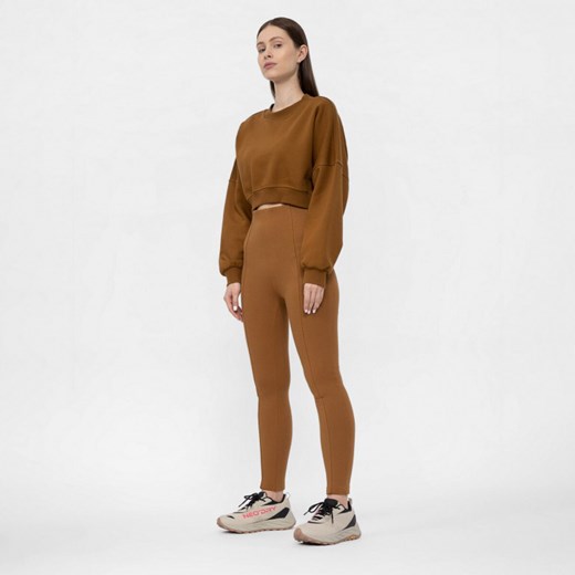 Damskie legginsy dzianinowe 4F 4FAW22TTROF260 - brązowe XS okazja Sportstylestory.com