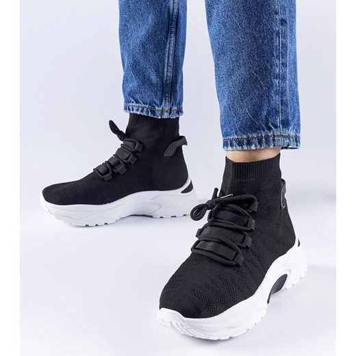 Czarne wysokie sneakersy Vigatto ze sklepu gemre w kategorii Buty sportowe damskie - zdjęcie 168963861