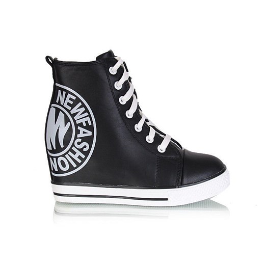 Czarne trampki sneakersy /G11-1 W65 tp3/ pantofelek24 czarny Botki