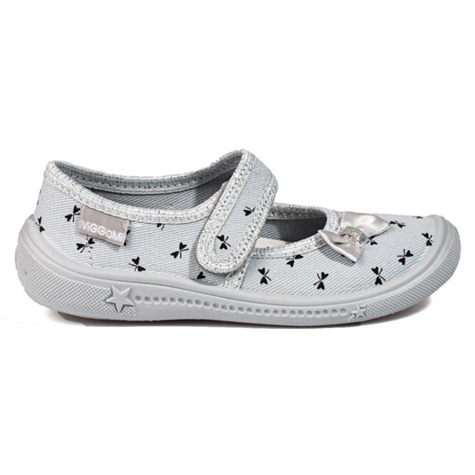 Szare buty dla dziewczynki Viggami ze sklepu ButyModne.pl w kategorii Kapcie dziecięce - zdjęcie 168970544