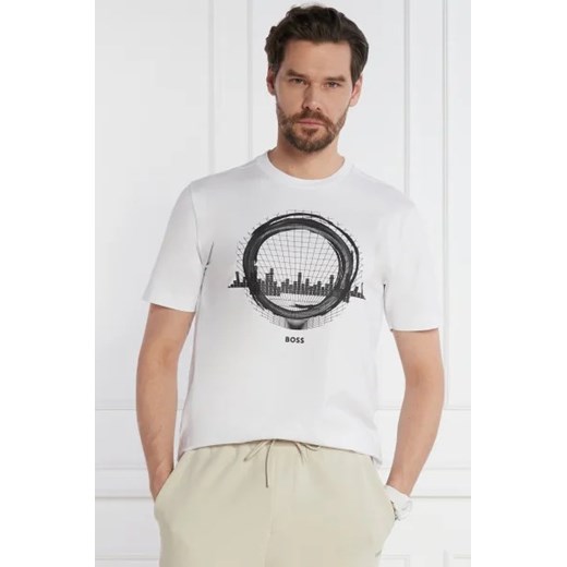 BOSS HUGO t-shirt męski biały z krótkim rękawem 