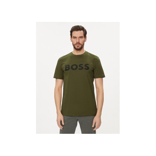 Boss T-Shirt Thinking 1 50481923 Zielony Regular Fit ze sklepu MODIVO w kategorii T-shirty męskie - zdjęcie 168973802