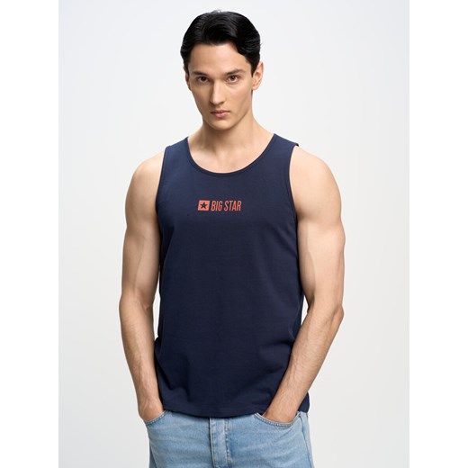 Koszulka męska bez rękawów granatowa Treyyn 403 ze sklepu Big Star w kategorii T-shirty męskie - zdjęcie 168974544