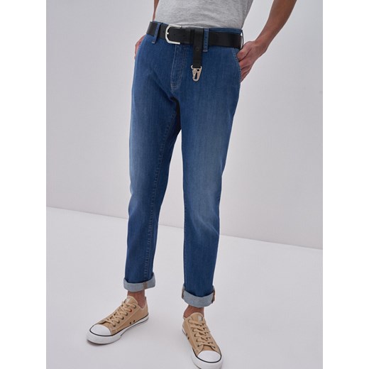 Spodnie chinosy męskie jeansowe niebieskie Logan 482 ze sklepu Big Star w kategorii Jeansy męskie - zdjęcie 168974803