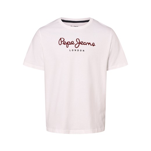 Pepe Jeans Koszulka męska - Eggo N Mężczyźni Bawełna biały nadruk ze sklepu vangraaf w kategorii T-shirty męskie - zdjęcie 168975112