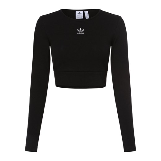 adidas Originals Damska koszulka z długim rękawem Kobiety Bawełna czarny jednolity ze sklepu vangraaf w kategorii Bluzki damskie - zdjęcie 168975120