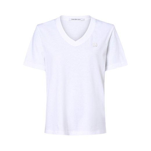 Calvin Klein Jeans Koszulka damska Kobiety Bawełna biały jednolity ze sklepu vangraaf w kategorii Bluzki damskie - zdjęcie 168975161