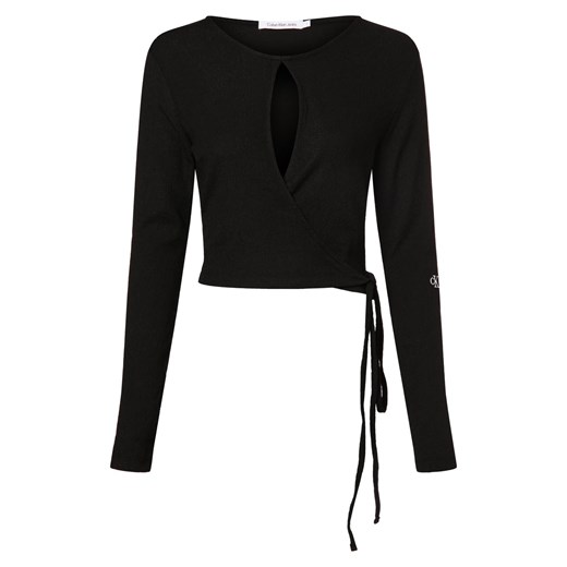 Bluzka damska czarna Calvin Klein z długim rękawem 