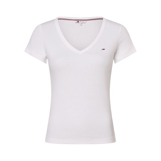 Tommy Jeans Koszulka damska Kobiety Bawełna biały jednolity ze sklepu vangraaf w kategorii Bluzki damskie - zdjęcie 168975171