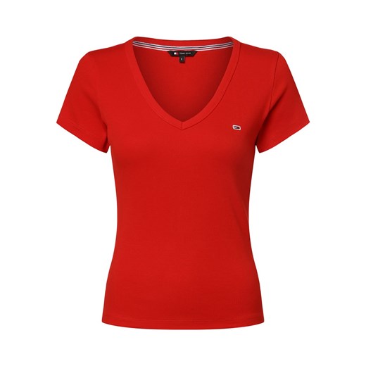 Tommy Jeans Koszulka damska Kobiety Bawełna czerwony jednolity Tommy Jeans L vangraaf