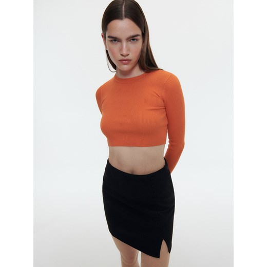 Reserved - Crop top z wiskozą - pomarańczowy Reserved M Reserved promocja