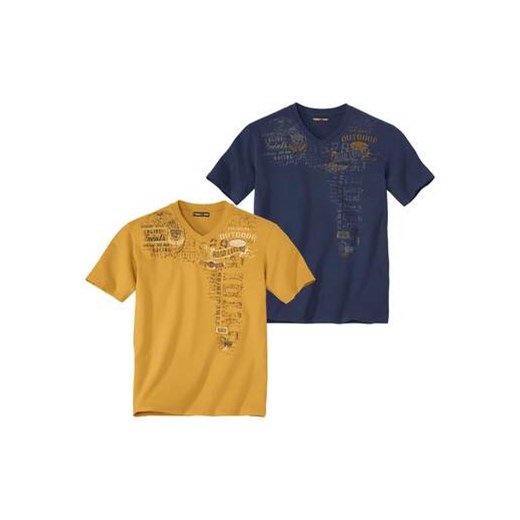 Zestaw 2 koszulek z dekoltem w serek Road Legend ze sklepu Atlas For Men w kategorii T-shirty męskie - zdjęcie 168977891