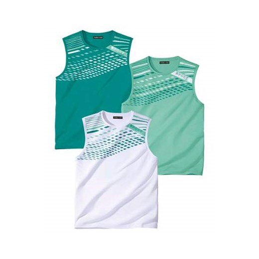Zestaw 3 sportowych koszulek bez rękawów ze sklepu Atlas For Men w kategorii T-shirty męskie - zdjęcie 168977911