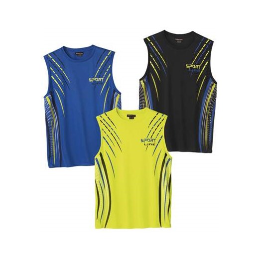 Zestaw 3 koszulek bez rękawów Sport Line ze sklepu Atlas For Men w kategorii T-shirty męskie - zdjęcie 168978004