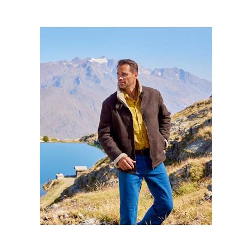 Kurtka lotnika ze sztucznego zamszu podszyta kożuszkiem sherpa Atlas For Men L Atlas For Men
