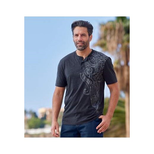 Zestaw 2 koszulek z dekoltem zapinanym na guziki i maoryskim nadrukiem ze sklepu Atlas For Men w kategorii T-shirty męskie - zdjęcie 168978023