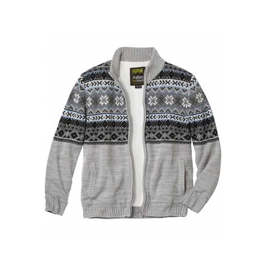 Trykotowa, żakardowa bluza podszyta kożuszkiem sherpa Atlas For Men dostępne inne rozmiary okazyjna cena Atlas For Men