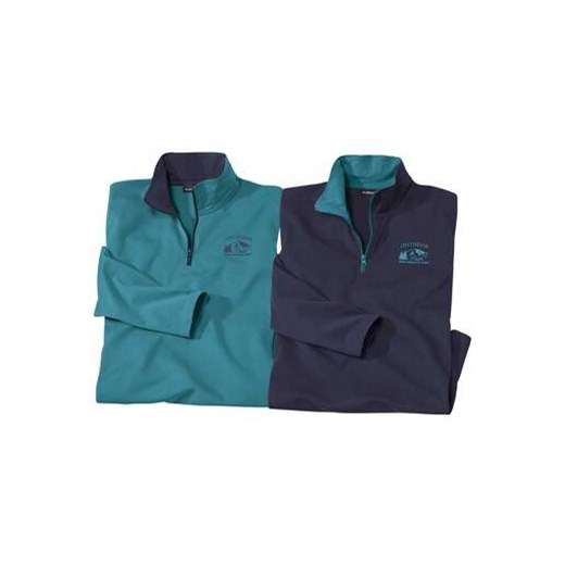 Zestaw 2 półgolfów z kołnierzem z suwakiem Outdoor ze sklepu Atlas For Men w kategorii T-shirty męskie - zdjęcie 168978122