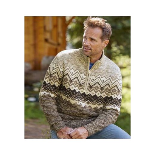 Trykotowy sweter z wykładanym kołnierzem Winter Valley ze sklepu Atlas For Men w kategorii Swetry męskie - zdjęcie 168978240