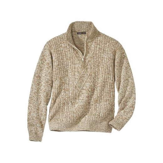 Trykotowy sweter z kołnierzem na zamek Mountain Atlas For Men L okazyjna cena Atlas For Men