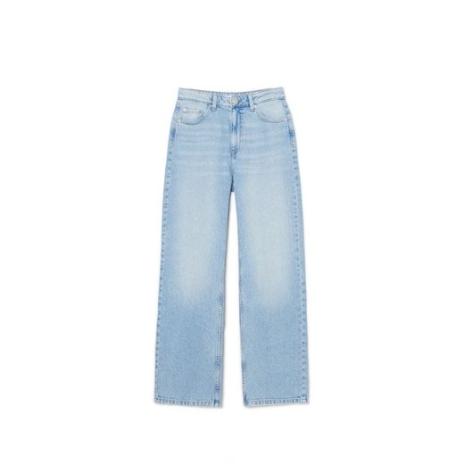 Cropp - Niebieskie jeansy wide leg - niebieski ze sklepu Cropp w kategorii Jeansy damskie - zdjęcie 168979173