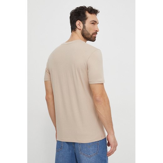 HUGO t-shirt bawełniany męski kolor beżowy z nadrukiem XXL ANSWEAR.com