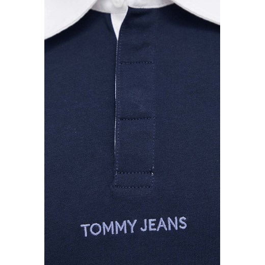 Tommy Jeans polo bawełniane kolor granatowy gładki Tommy Jeans S ANSWEAR.com