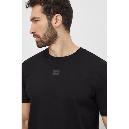 HUGO t-shirt bawełniany męski kolor czarny z aplikacją XXL ANSWEAR.com