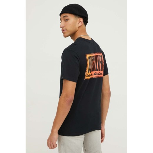 Quiksilver t-shirt bawełniany męski kolor czarny z nadrukiem ze sklepu ANSWEAR.com w kategorii T-shirty męskie - zdjęcie 168982654