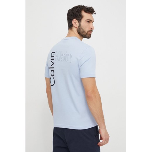 Calvin Klein t-shirt bawełniany męski kolor niebieski z nadrukiem Calvin Klein XL ANSWEAR.com