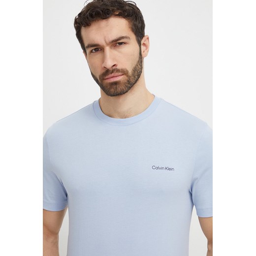 Calvin Klein t-shirt bawełniany męski kolor niebieski z nadrukiem Calvin Klein L ANSWEAR.com