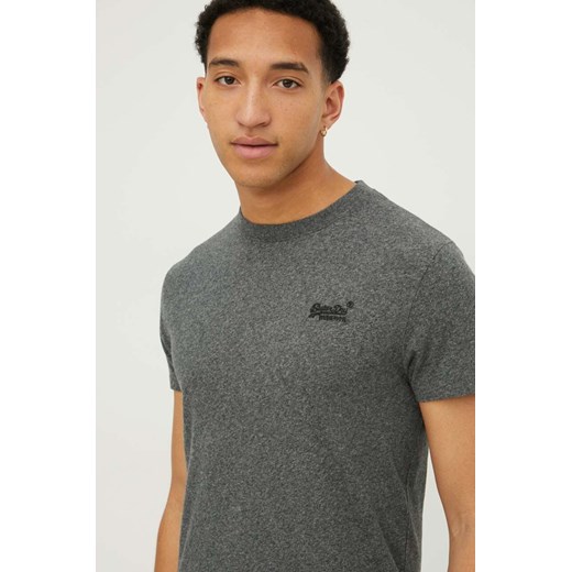 Superdry t-shirt bawełniany męski kolor szary melanżowy ze sklepu ANSWEAR.com w kategorii T-shirty męskie - zdjęcie 168982702