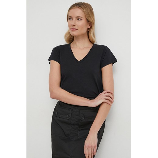 Mos Mosh t-shirt bawełniany damski kolor czarny ze sklepu ANSWEAR.com w kategorii Bluzki damskie - zdjęcie 168982850