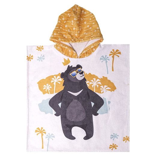 Woody Kids Ręcznik kąpielowy &quot;Cool Bear&quot; w kolorze żółtym z kapturem - 65 x 60 cm ze sklepu Limango Polska w kategorii Ręczniki dla dzieci - zdjęcie 168984424