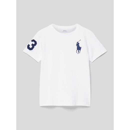 T-shirt chłopięce Polo Ralph Lauren w nadruki biały z krótkim rękawem 
