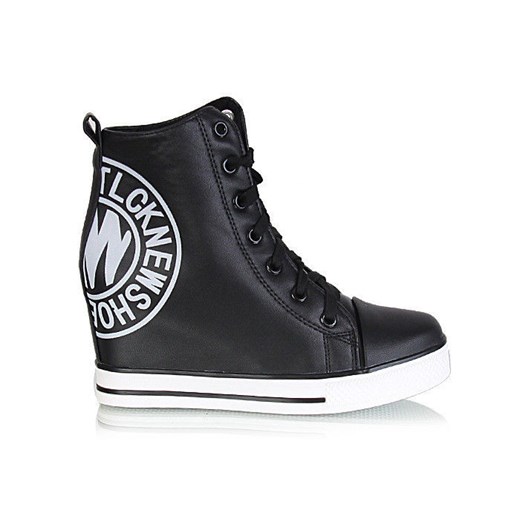 Czarne trampki sneakersy /C7-2 U271 pn3/ pantofelek24 czarny Botki