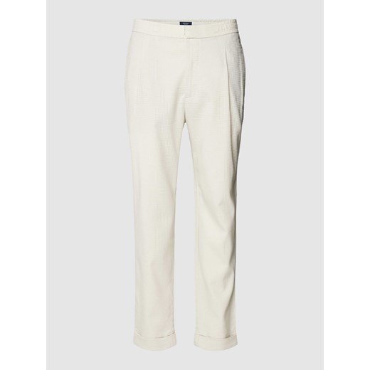 Spodnie materiałowe o kroju tapered fit z fakturowanym wzorem ze sklepu Peek&Cloppenburg  w kategorii Spodnie męskie - zdjęcie 168989643