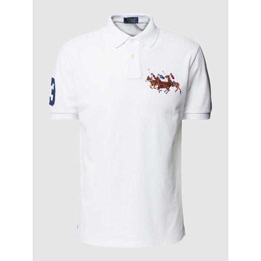 Koszulka polo o kroju custom slim fit z wyhaftowanym motywem ze sklepu Peek&Cloppenburg  w kategorii T-shirty męskie - zdjęcie 168989743