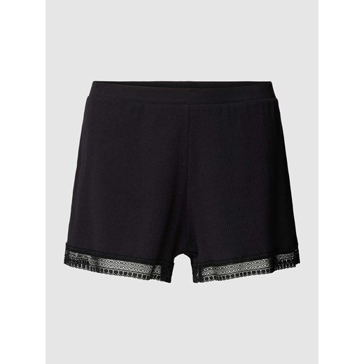 Szorty z dzianiny dresowej z obszyciem z koronki model ‘Go Ribbed’ ze sklepu Peek&Cloppenburg  w kategorii Szorty - zdjęcie 168990731